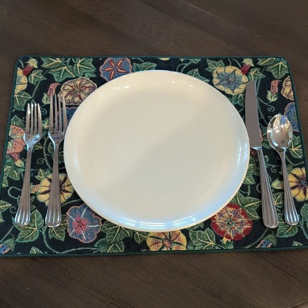 Tapisserie Tapestry by Renaissance Woven Art Green Floral Placemats, Set of 4
